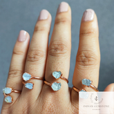 Natural Raw Aquamarine Ring, Birthstone Jewelry, March Birthstone Ring, Raw Crystal Ring, Dainty Jewelry, Unique Ring, Mother Day Gift, Gift